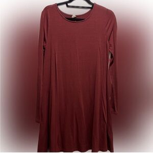 Red old navy long sleeve dress size medium